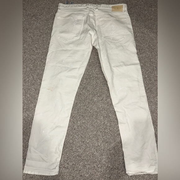 Guess paint splatter white jeans size 36W 32L - Picture 2 of 5